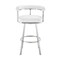 Armen Living Nolagam Swivel Bar Stool in Brushed Stainless Steel with White Faux Leather 840254335684 - alternate 5